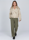 Kléber Faux Fur Collar Cropped Jacket by Joeve Paris - view 1