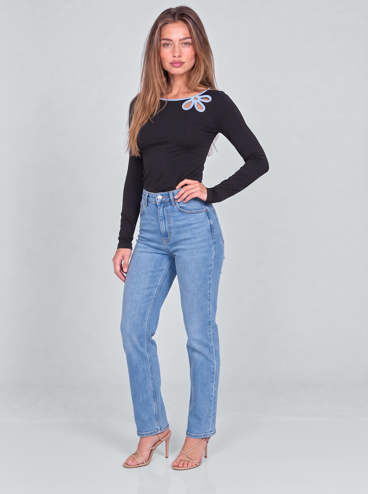 Lepic Floral Cutout Long Sleeve Top by Joeve Paris - view 1