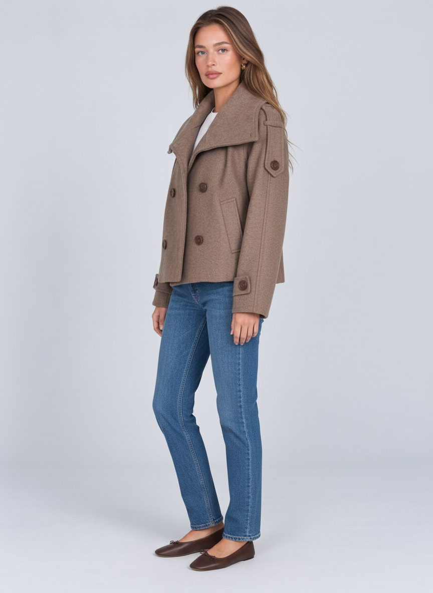 Saint-Germain Cropped Wool Peacoat by Joeve Paris - view 1