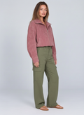 Marais Pink Faux Suede Oversized Bomber by Joeve Paris - view 1