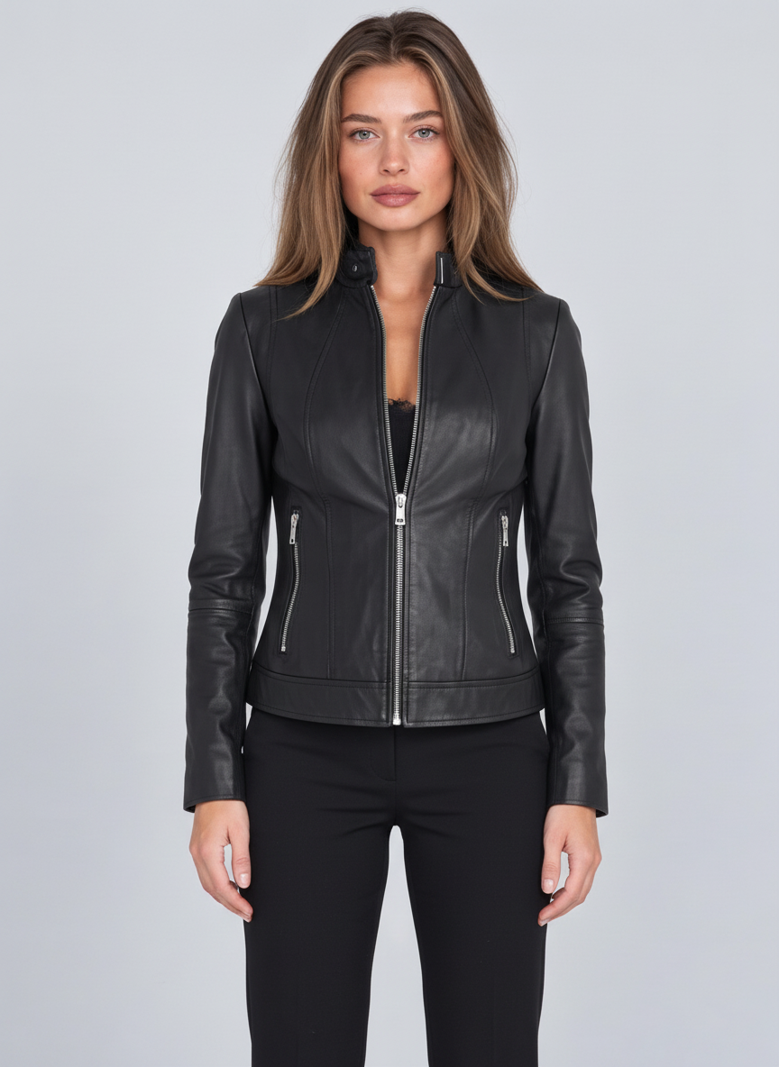 Bonaparte Faux Leather Moto Jacket by Joeve Paris - view 2