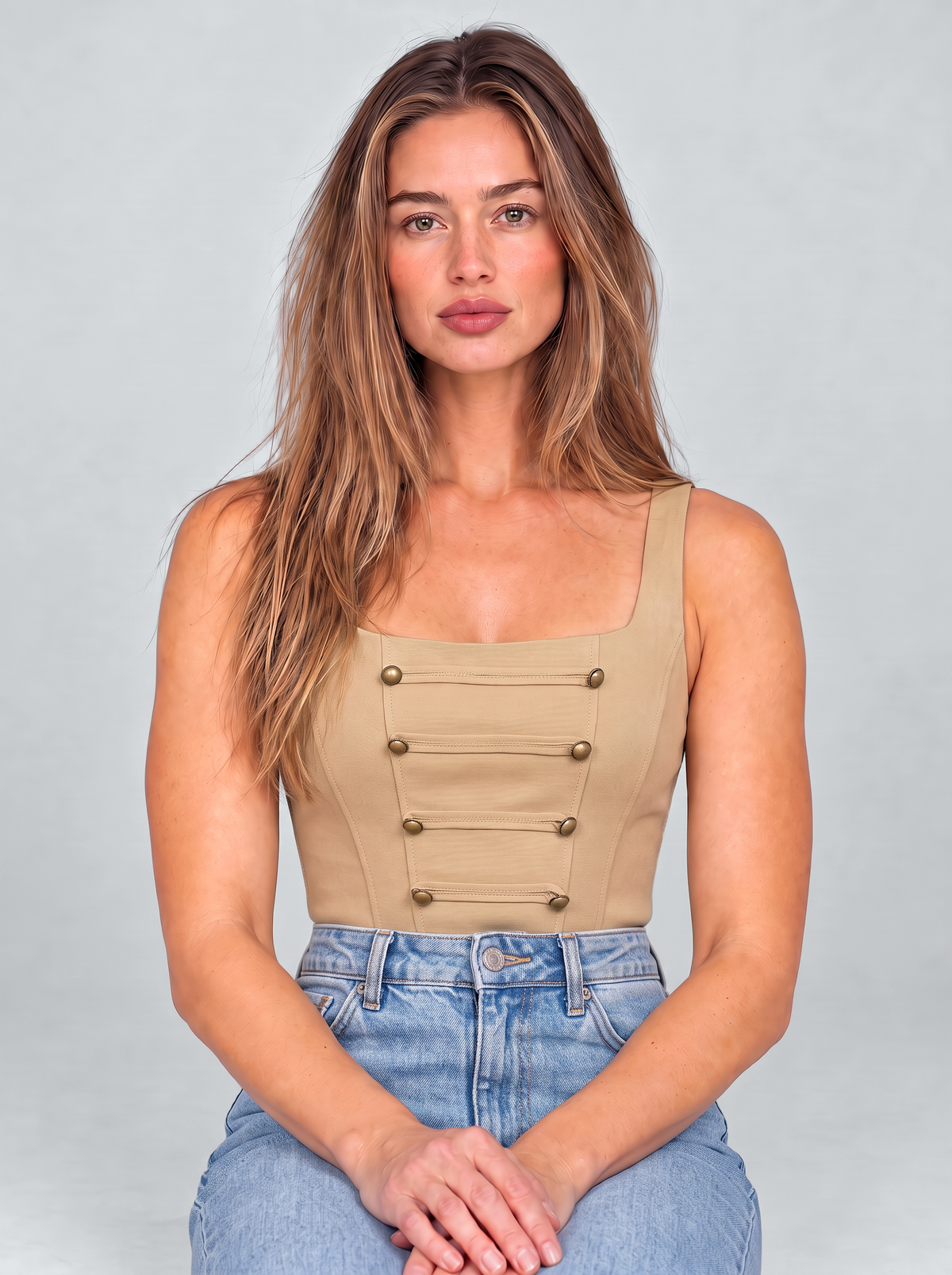 Wagram Button Corset Top by Joeve Paris - view 2