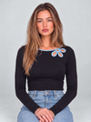 Lepic Floral Cutout Long Sleeve Top by Joeve Paris - view 2