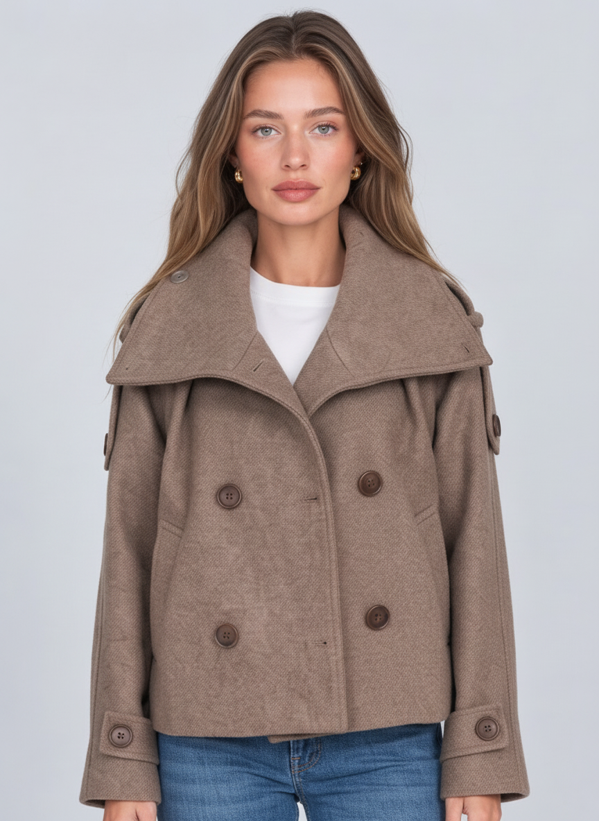 Saint-Germain Cropped Wool Peacoat by Joeve Paris - view 2
