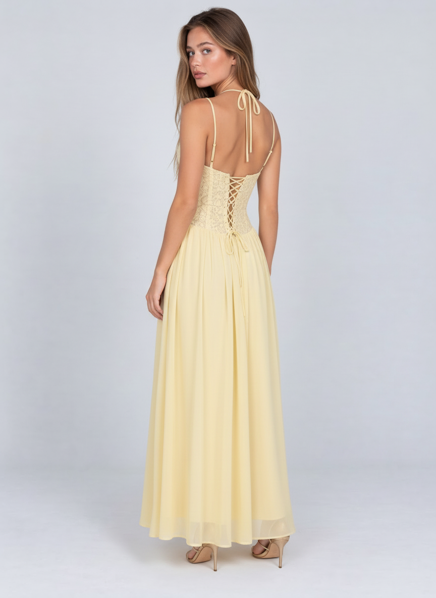 Saint-Louis Lace Corset Maxi Dress by Joeve Paris - view 3
