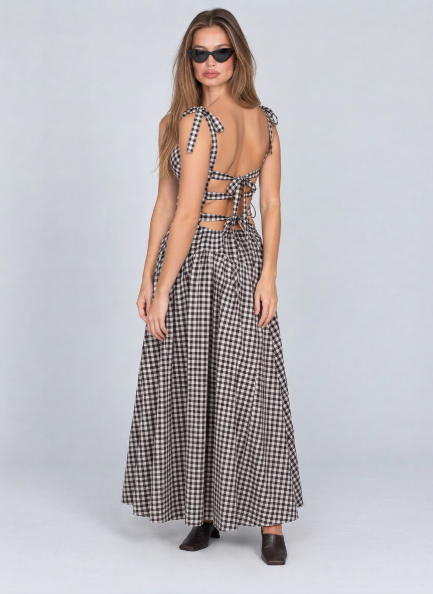Passy Gingham Maxi Dress by Joeve Paris - view 3