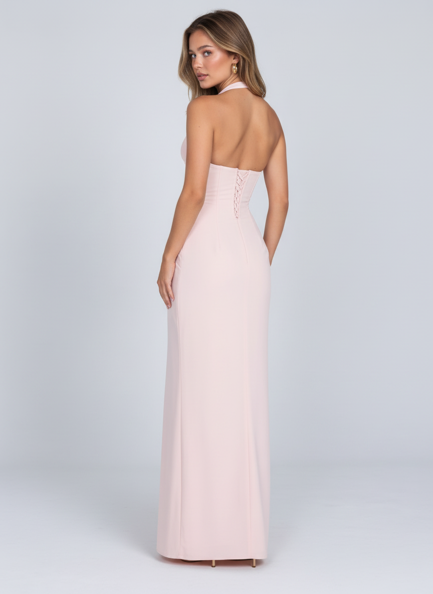Alma Draped Halter Maxi Dress by Joeve Paris - view 3