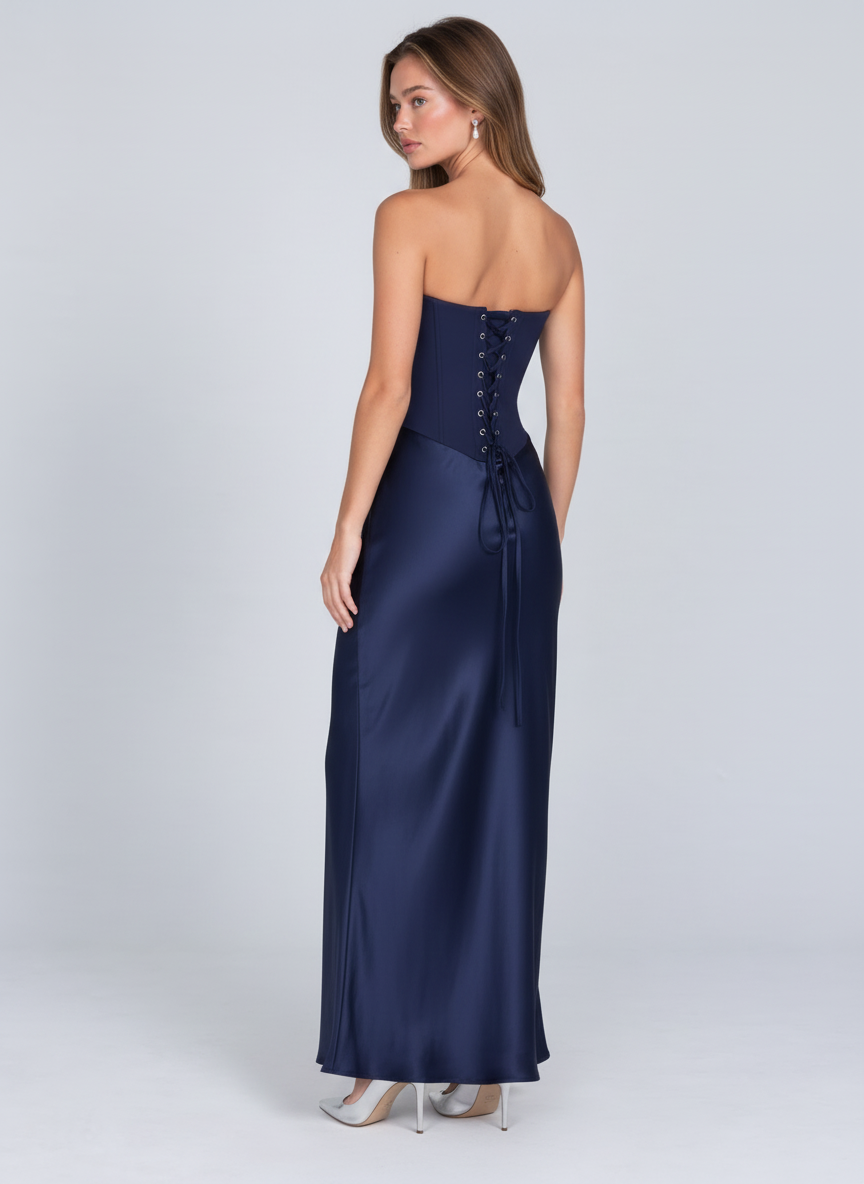 Monceau Satin Corset Maxi Dress by Joeve Paris - view 3