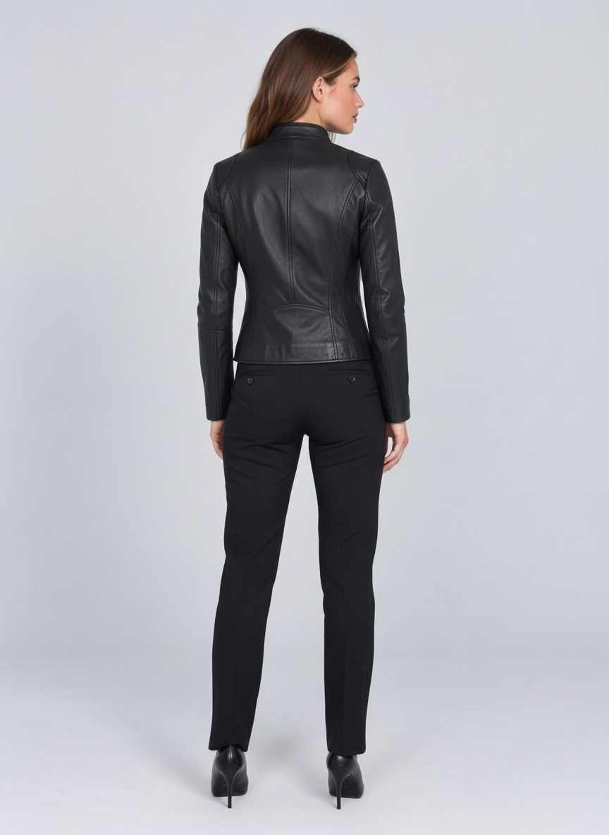 Bonaparte Faux Leather Moto Jacket by Joeve Paris - view 3