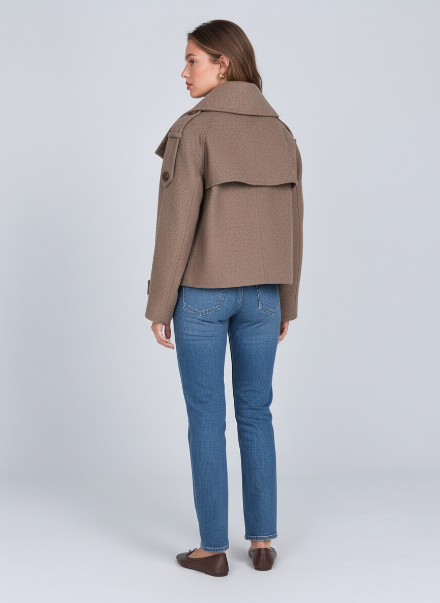 Saint-Germain Cropped Wool Peacoat by Joeve Paris - view 3