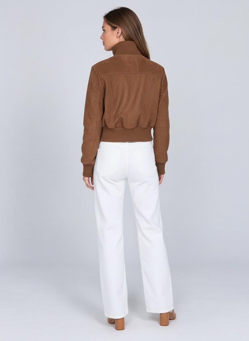 Montparnasse Suede-Effect Aviator Jacket by Joeve Paris - view 4