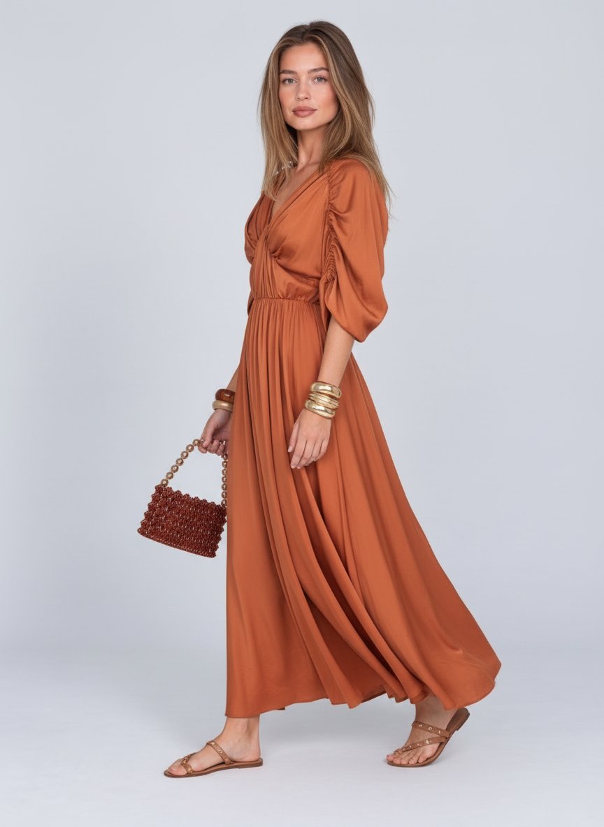 Montmartre Boho Puff Sleeve Maxi Dress by Joeve Paris - view 4