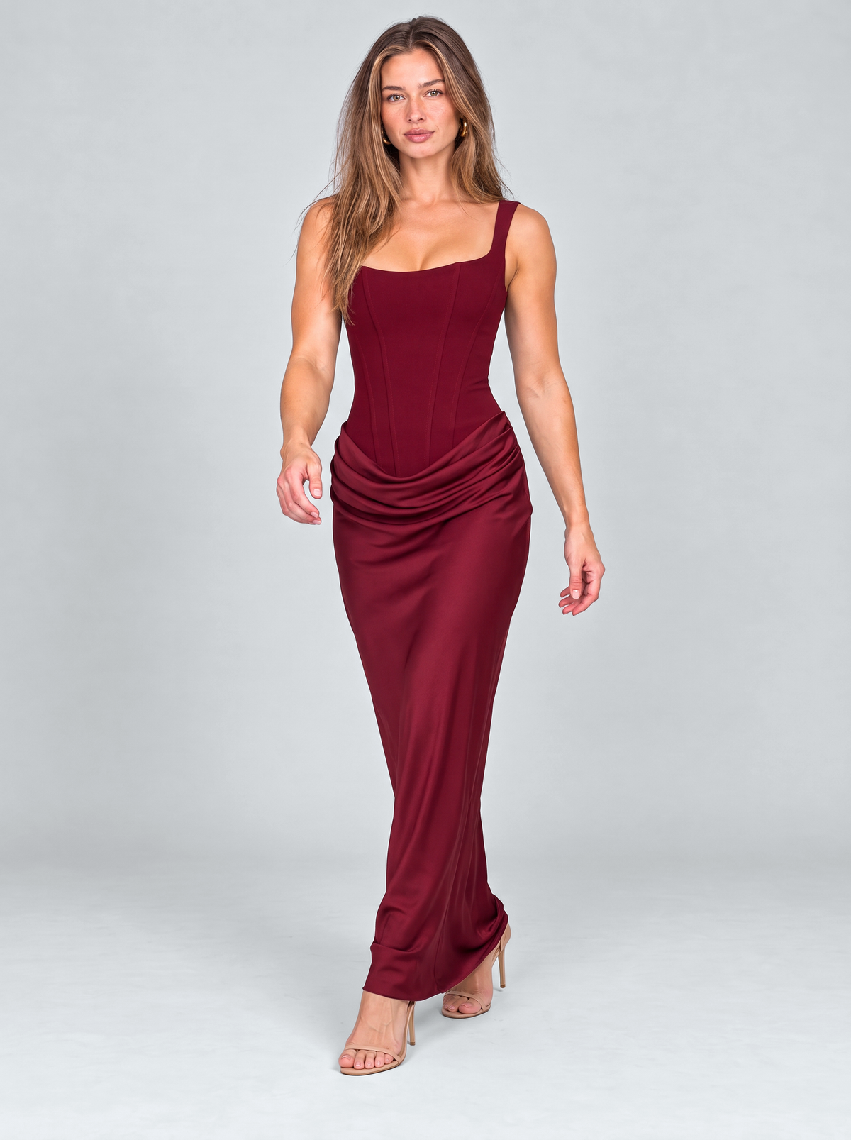 Madeleine Draped Corset Maxi Dress by Joeve Paris - view 4