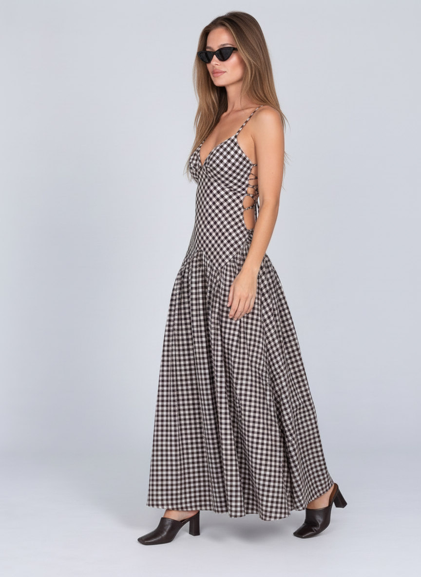 Passy Gingham Maxi Dress by Joeve Paris - view 4
