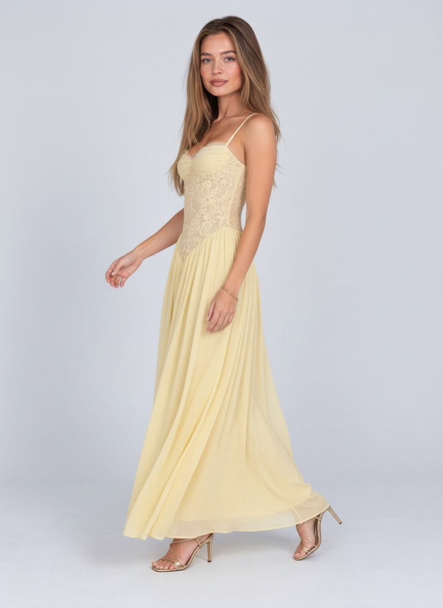 Saint-Louis Lace Corset Maxi Dress by Joeve Paris - view 4